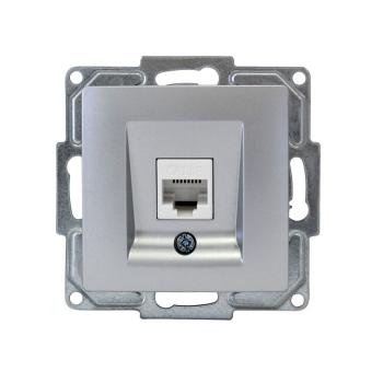 Gunsan Visage Datenbuchse 1-fach CAT5e Internet Netzwerk Unterputz Silber